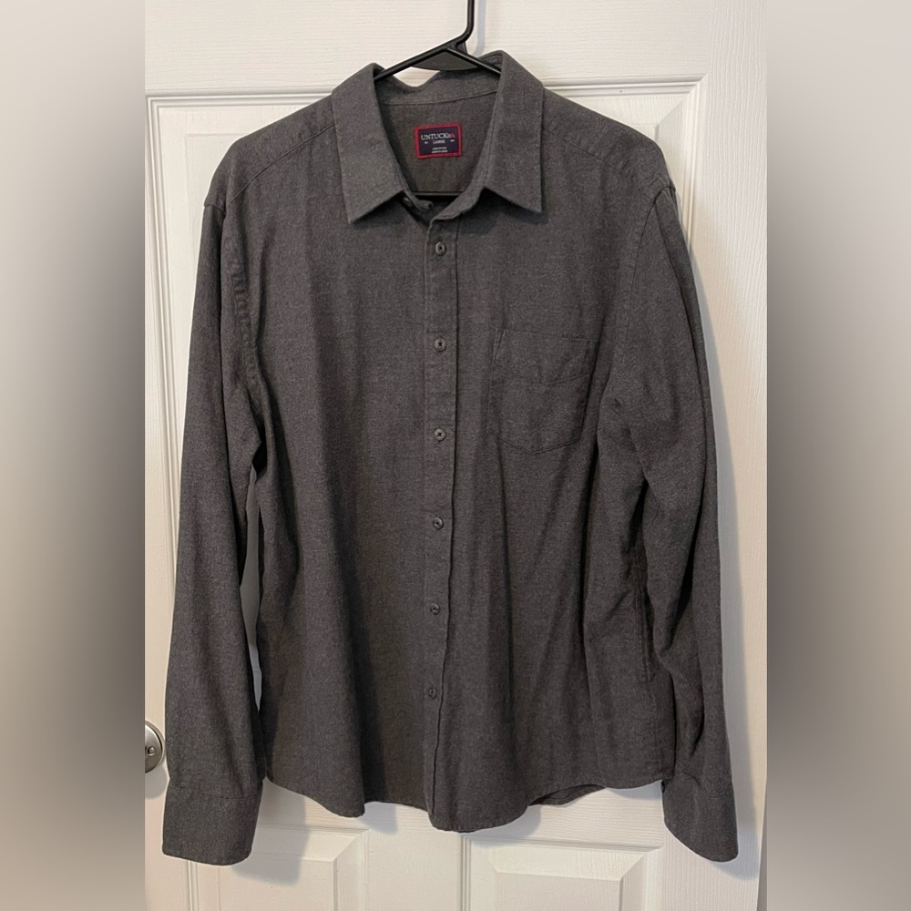 💃 UNTUCKit Sherwood Long Sleeved Button Up Flannel Shirt Men’s Size L